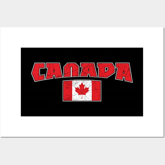 Canada Name with Canadian Flag Design Wall Art by QualiTshirt